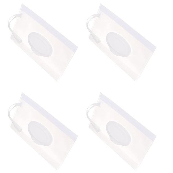 4 Pcs Baby Wipe Case Travel Holder Keeps Wipes Moist Set of Wet Wipes Holders Cases Portable Travel On The Go Refillable Dispenser Container Diaper Wipe Holders Wipes Holders