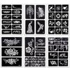 MCPINKY 283PCS Henna Tattoo Stencil Kit, 12 Sheets Temporary Glitter Semi Permanent Tattoo for Women and Girls Arabian Realistic Tattoo Stickers Airbrush Face Paint Body Art