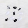 IMSOHOT Glossy Square Press on Nails Short Squoval Cow Print Nails Cute Black Fake Nails False Nails Full Cover Glue on Nails for Women and Girls