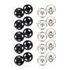 Sumind 100 Sets Sew-on Snap Buttons Metal Snap Fastener Buttons Press Button for Sewing Clothing, Black and Silvery, 10 mm