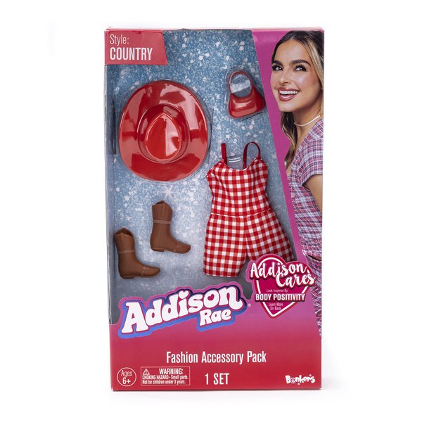 Addison Rae Fashion Accessory Packs - Country; Perfect complement to The Fashion or Singing Doll, Clothing and Accessories only