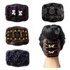 FXQHAN Thick Hair Clip Magic Wood Beads Double Hair Comb Clip Stretch Combs for Hair Fashion Multi Butterfly for Popular Hairstyles Style 4pcs
