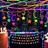 530feet UV Paper Neon Garland Neon Streamers Glow in The Dark Glow Party Supplies and Decorations Glow in The Dark Streamers Blacklight Reactive Fluorescent Black Light Neon Party Supply for Birthday