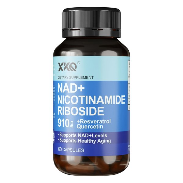 XKQ NAD+ Supplement 910mg, 60 Servings,Take 2 Daily | Nicotinamide Riboside for Healthy Aging, Supports Cellular Energy, Brain, Muscle & Heart Health | NAD Resveratrol, NMN Supplement Alternative
