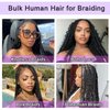 20 Inch Human Braiding Hair for Boho Braids 100g/pack 2 Bundles Deep Wave Bulk Human Hair Braiding No Weft Micro Braiding Hair Human Hair Extensions