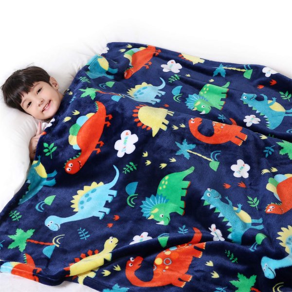 Lukeight Dinosaur Blanket for Boys Girls, 380GSM Dino Throw Blanket Dinosaur Gifts Toys for 1 2 3 4 5 6 7 8 9 10 Year Old Child Toddler Teen, Soft Kids Blankets for Easter Birthday Gifts, 50x60 Inches