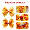4PCS Softball Hair Bow Clips for Girls Women 4 Inch Yellow Ribbon Cheer Hair Accessories Party Gift