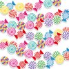 Windkream 5 Pack Candy Party Banner Decorations 29.5 ft Candy Paper Garlands Candy Paper Cutouts Lollipop Banner Sweet Candy Hanging Decor for Candyland Lollipop Christmas Birthday Party Supplies