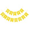 Waenerec Yellow Birthday Banner Sign Happy Birthday Bunting Banner Garland for Kids Girl Woman Birthday Tea Party Decorations Bunting Flag Birthday Party Supplies