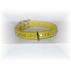 OmniPet Signature Leather Crystal and Leather Dog Collar, 14", Yellow