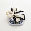 2 Pcs Black White Hair Scarf with Ribbon Bow for Women Girls, Bow Scrunchies for Hair, Ribbon Hair Ties with Bow, Chiffon Hair Ribbon Short Hair Bands Ties Ponytail Holder (White)