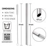 [Angled Tips] 5 Pcs 10" Reusable Boba Straws & Smoothie Straws, 0.5" Wide Stainless Steel Straws, Metal Straws for Bubble Tea/Tapioca Pearl, Milkshakes, Jumbo Drinks | 2 Cleaning Brushes & 1 Case