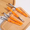 French Manicure Brush -Two Way Nail Art Brush with Dotting Manicure Tool for Manicure Cuticle Clean Up Nail Art Design- Professional Nail Salon Quality Brush, Nail Dotting Pen (10#, Orange)