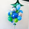 Blue and Green Balloons,12 Inch Blue Confetti Balloons Metallic Chrome Green Blue Light Green and Blue Balloons for Football Video Game Boys Birthday Party Jungle Safari Themed Decoration