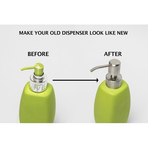 Kapitan Soap Dispenser Pump Head Replacement Spare for Standard 28/400 (26 mm - 28mm / 1.02 in-1.10 in) Neck Size, Stainless Steel Brushed Finish