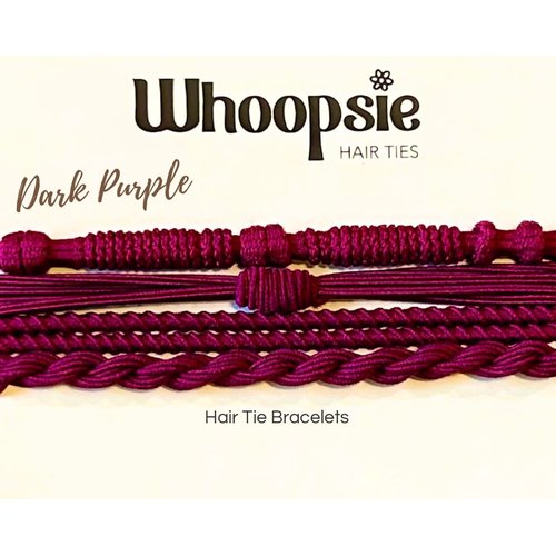 Whoopsie Hair Ties Purple Boho Hair Tie Bracelets, Hair Ties for Women, Elastic Hair Ties, Hair Bands for Ponytails, Hair Ties for Thin Hair, Thick Hair Ties, ElasticDual Use Bracelet AND Hair Tie