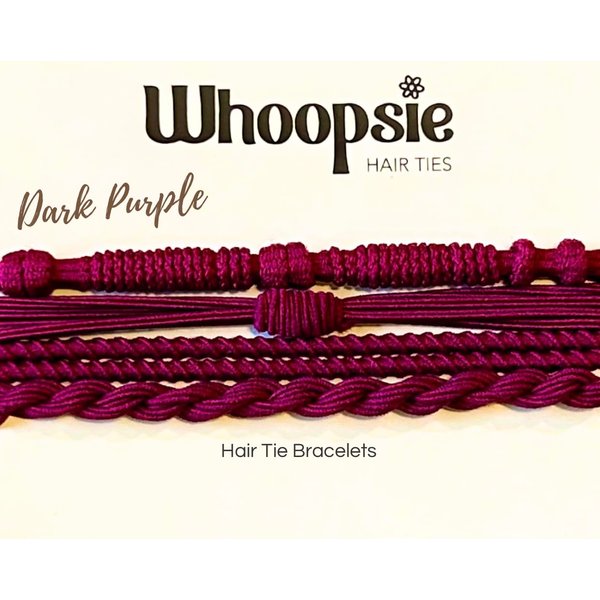 Whoopsie Hair Ties Purple Boho Hair Tie Bracelets, Hair Ties for Women, Elastic Hair Ties, Hair Bands for Ponytails, Hair Ties for Thin Hair, Thick Hair Ties, ElasticDual Use Bracelet AND Hair Tie