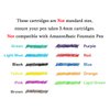 Asvine Fountain Pen Ink Cartridges Black Color, Set of 30 Refill Ink Cartridges, 3.4 mm Bore Diameter