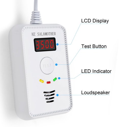Natural Gas Leak Detector, Gas Detectors for Home Natural Gas with Digital LCD Display Gas Detector for Home Natural Gas,Combustible Gas Detector for LNG, LPG, Propane, Methane.