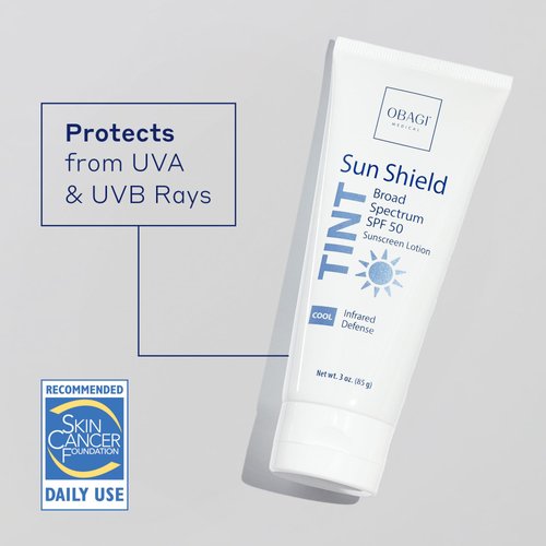 Obagi Sun Shield Tinted Sunscreen – Broad Spectrum SPF 50 Protection from the Sun – Cool Tint – 3 oz