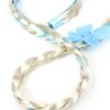 YISSION Princess Dess up Wigs Headband for Girls Long Braided Wig Headband with Blue Crown Costume Accessories Cosplay Birthday Party Hair Decorations