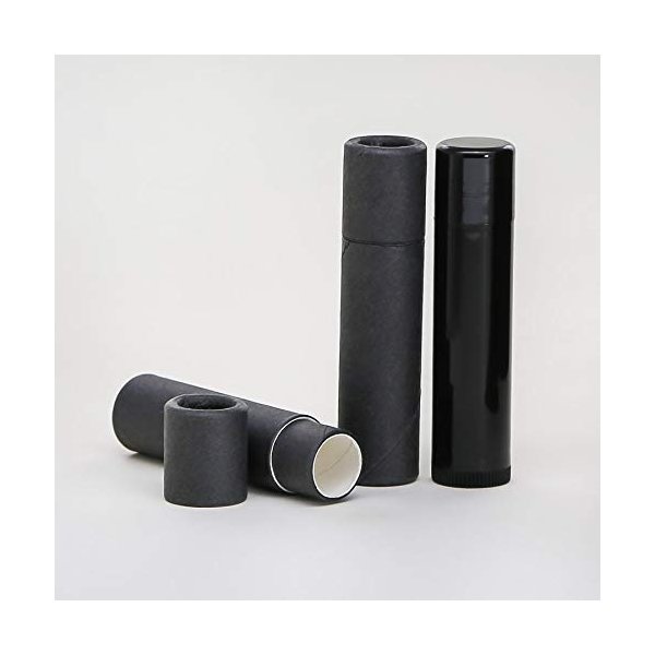 5 mL Black Kraft Paperboard Lip Balm/Salve/Cosmetic/Lotion Tubes x25