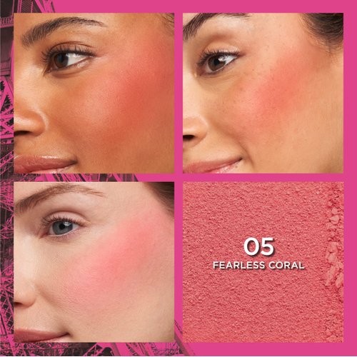 L'Oreal Paris Infallible Up to 24H Fresh Wear Soft Matte Blush, Blendable, Long-Lasting and Waterproof Cheek Make Up, Fearless Coral 05, 0.31 Oz