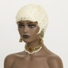 613 Blonde Pixie Cut Wig Short Wigs for Black Women Short Wavy Hair Replacement Blonde Pixie Wig Synthetic Hair Short Curly Layered Wig With Bangs Short Cut Wigs for Black Women (Blonde)