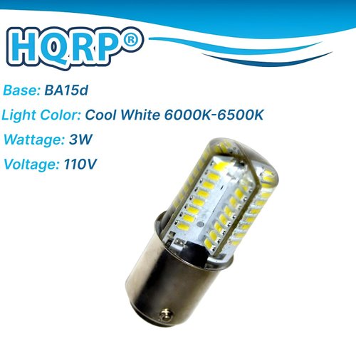 HQRP 110V LED Light Bulb Cool White Compatible with Kenmore (Sears) 385.15510/385.15512/385.15516/385.15518/385.16020/385.16120 Sewing Machine