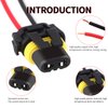 9005 9006 H10 Female Adapter Wiring Harness Sockets Wire Compatible & Male Adapter Wiring Harness Sockets Wire for Headlights Fog Lights 2Set
