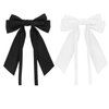 Yimi's Dream Bow Hair Clips, 2PCS 5 Inch Black and White Hair Bows for Women, Girls Hair Accessories Bow Barrettes