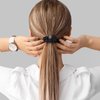 Nothstein 16Pcs Black Small Satin Skinny Scrunchies for Women Girls | Satin Hair Ties for Thick Thin Hair | Hair Elastics Bands No Damage No Crease Ponytail Holder | Softer Hair Accessories Gift