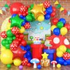 Red Blue Green Yellow Balloon Kit, Super M Game Balloon Red Blue Green Yellow Balloon 3 PCS Star Balloons for Kids Cartoon Video Game Theme Birthday Birthday Party Supplies