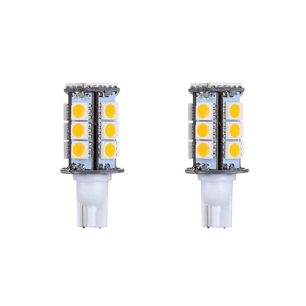Makergroup T5 T10 Wedge Base LED Light Bulb High Brightness 12V 3W 2700K-3000K Warm White for Outdoor Landscape Lighting Deck Stair Step Path Lights and RV Lighting 2pcs