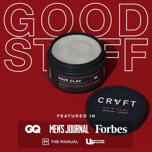 CRVFT Hair Clay 2oz | Medium Hold/Zero Shine Matte Finish | Add Volume & Texture | Ideal for Textured, Short & Medium Styles | Reworkable | [High Density] Clay Base, Stylist Approved [Unscented]