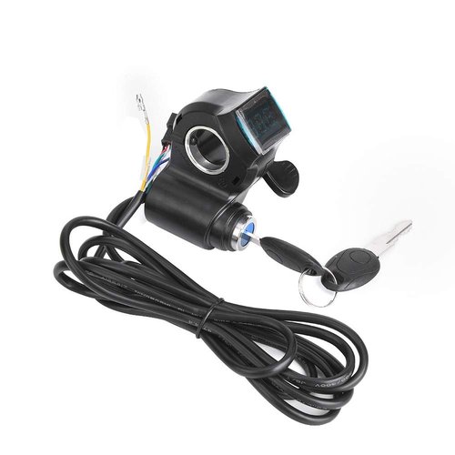 E-Bike Battery Voltage Display, Thumb Throttle Digital LCD Battery Power Switch E-Bike Acccessory