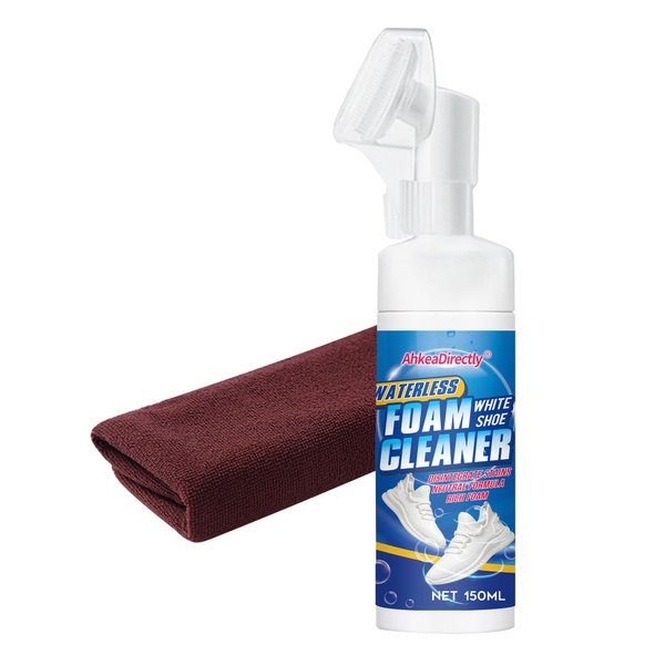 AhkeaDirectly 150ML Shoe Cleaner Kit, White Sneaker Cleaner, Water-Free Foam Sneaker Cleaner, White Shoe, Suede, Boot, Canvas, PU, Fabric, etc Eco-Friendly Sneaker Cleaning Set.