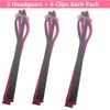 3-Pack Airfit P10 Headgear Replacement Strap Compatible with ResMed Airfit P10 Frame Nasal Pillow Mask with 6 P10 Clips Pink Color