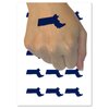 Massachusetts State Silhouette Temporary Tattoo Water Resistant Fake Body Art Set Collection - 15 2" Tattoos (1 Sheet)