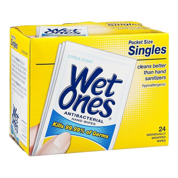 Wet Ones, Antibacterial Wipes, Citrus Scent, 24 Count