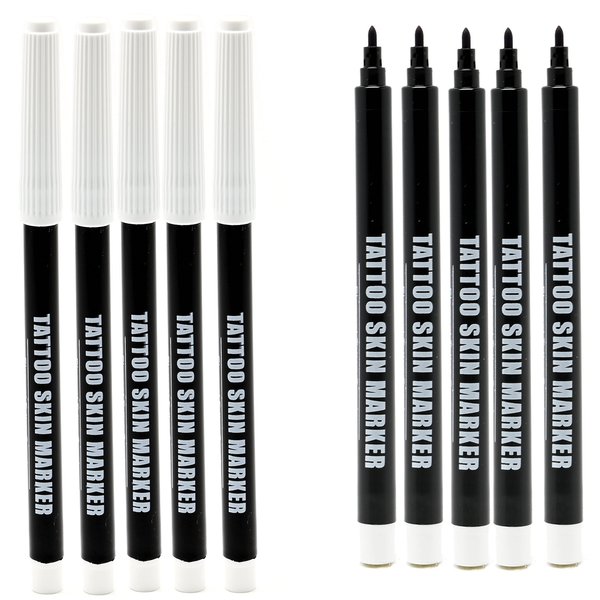 ELEMENT TATTOO SUPPLY - Purple Bold Tip Tattoo Stencil Skin Marker Pen Thin Line Disposable Dot Lines Microblading Body Piercing 5 Markers