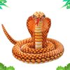 Rakuto Snake Stuffed Animal - 32” Yellow Cobra Snake Plush Toy Realistic Snake Stuffed Animal Plush Toy Gift Kids Snake Plush Stuffed Animal Snake Plushies Prank Props Wild Animals Party Favors