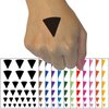 Pizza Slice Triangle Solid Temporary Tattoo Water Resistant Fake Body Art Set Collection - Black (One Sheet)