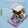 RG35XX Handheld Game Console 3.5 inch IPS Retro Games Consoles Classic Emulator Hand-held Gaming Console Preinstalled Hand Held Video Games System with Portable Case 64GB Transparent Purple