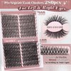 Yawamica Lash Extension Kit Wispy Lash Clusters Kit 30D 40D Natural Eyelash Extension Kit 9-16mm Left & Right Premade Eyelash Clusters 280pcs with Lash Bond and Seal and Lash Tweezers