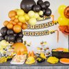 Balloons Garland Kit, Retro Orange Black Yellow Balloon Arch Kit Construction Balloon Arch, Latex Party Balloons for Birthday Wedding Baby Shower Engagement Construction Quarantine Party Decoration