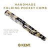 Kent 20T TW Handmade Folding Pocket Comb for Men, Fine Tooth Hair Comb Straightener for Everyday Grooming Styling Hair, Beard or Mustache, Use Dry or with Balms, Saw Cut Hand Polished, Made in England