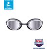Arena Python Racing Swim Goggles for Men and Women, UV Protection, Anti-Fog, Dual Strap, Mirror Lens, Silver/Black