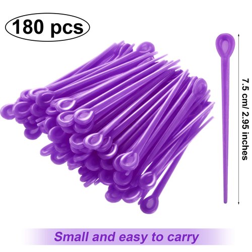 180 Pieces Brush Roller Pick Plastic Roller Pick Hair Curler Roller Pin for Hair Curling Styling Accessories for Christmas Valentine's Day Present(Purple)