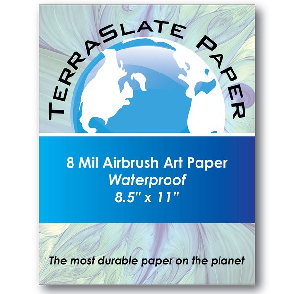 TerraSlate Paper 8 Mil 8.5" x 11" Airbrush Art Paper, Drawing Paper, Painting Paper, Sketch Paper, 25 Sheets